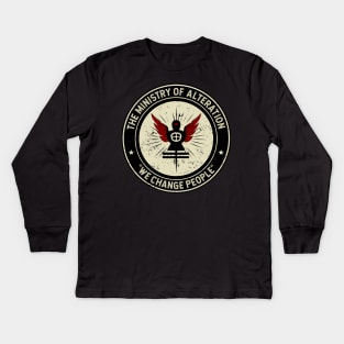 The Ministry Of Alteration. Sinister strange WTF gift. Kids Long Sleeve T-Shirt